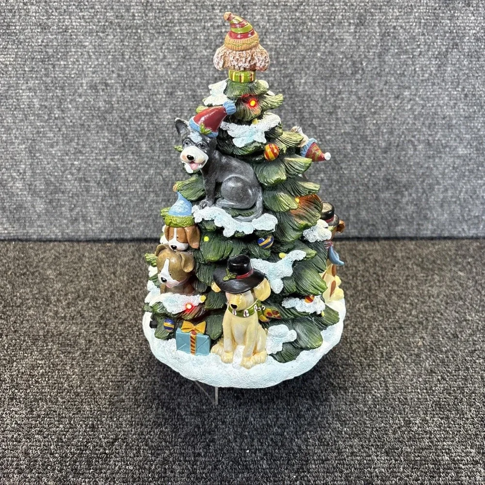 The San Francisco Co~Lighted Dog Christmas Tree~Table Top~Tested Works Great